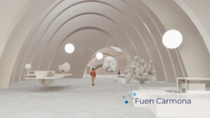 Salón futurista diseñado mediante arquitectura digital